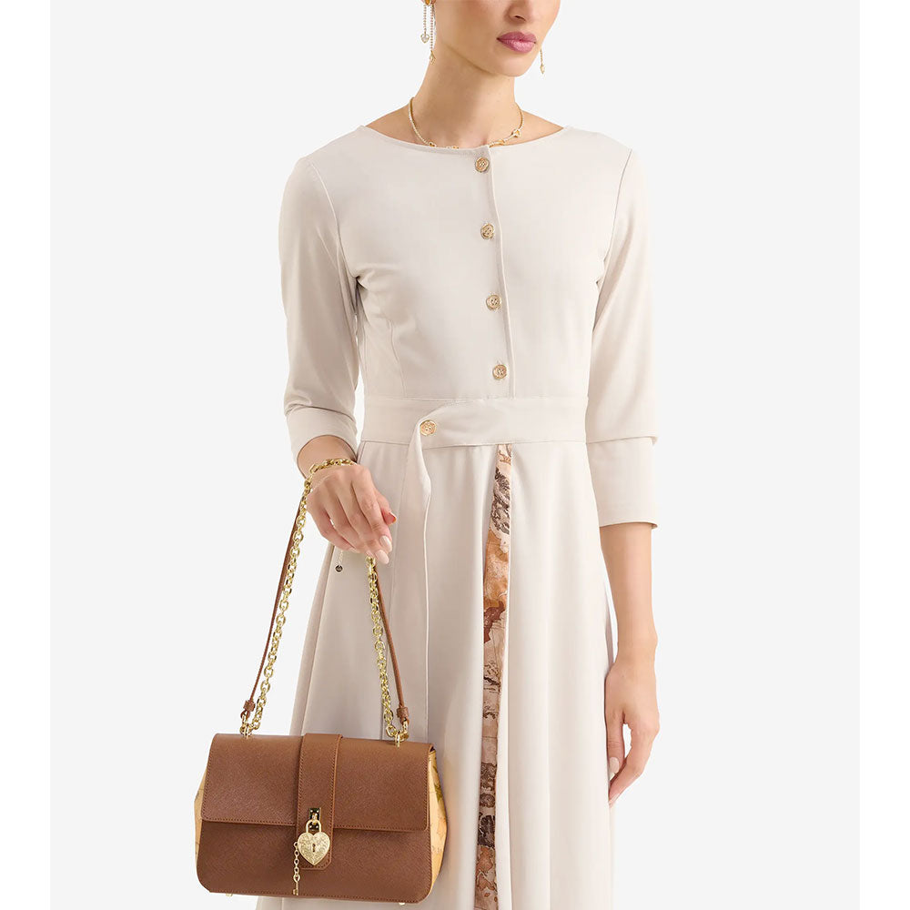 Borsa Donna a Tracolla 1A Classe Alviero Martini linea Western Love Bag color Castagna LG33