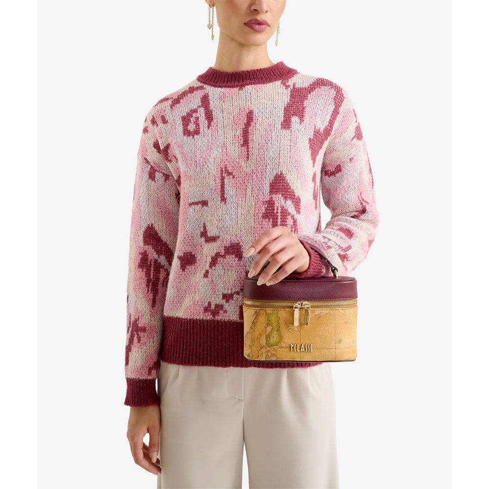 Mini Bag Donna a Tracolla 1A Classe Alviero Martini linea Treasure Bag Geo Classic e Bordeaux LG36