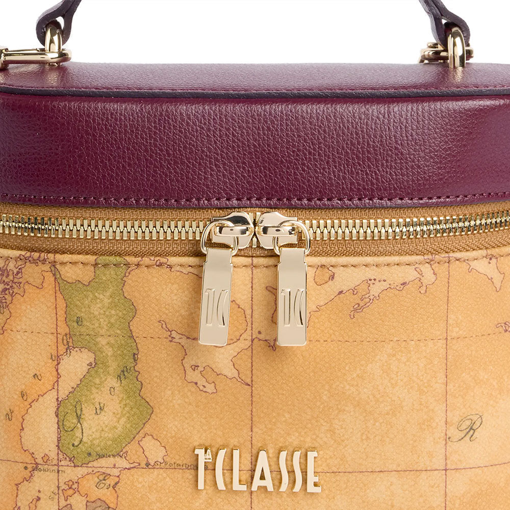 Mini Bag Donna a Tracolla 1A Classe Alviero Martini linea Treasure Bag Geo Classic e Bordeaux LG36
