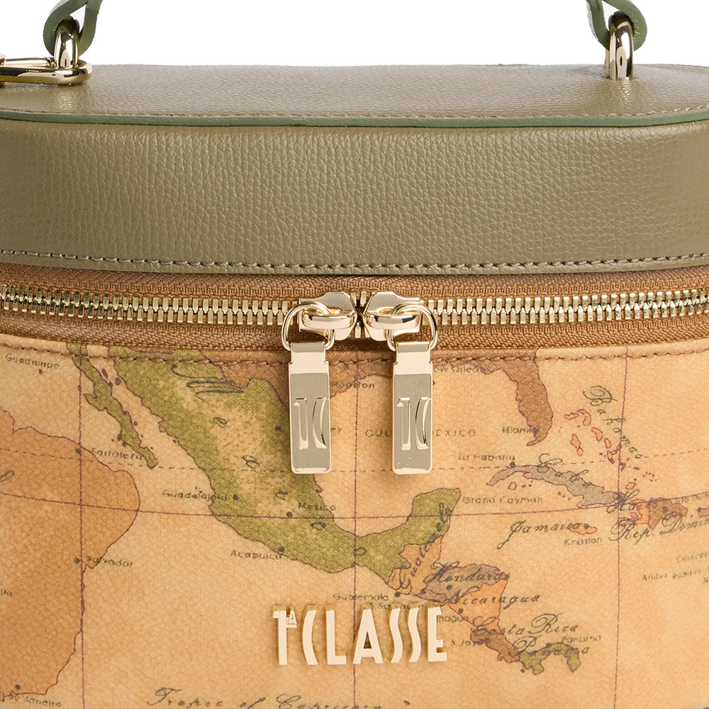 Mini Bag Donna a Tracolla 1A Classe Alviero Martini linea Treasure Bag Geo Classic e Verde Oliva LG36