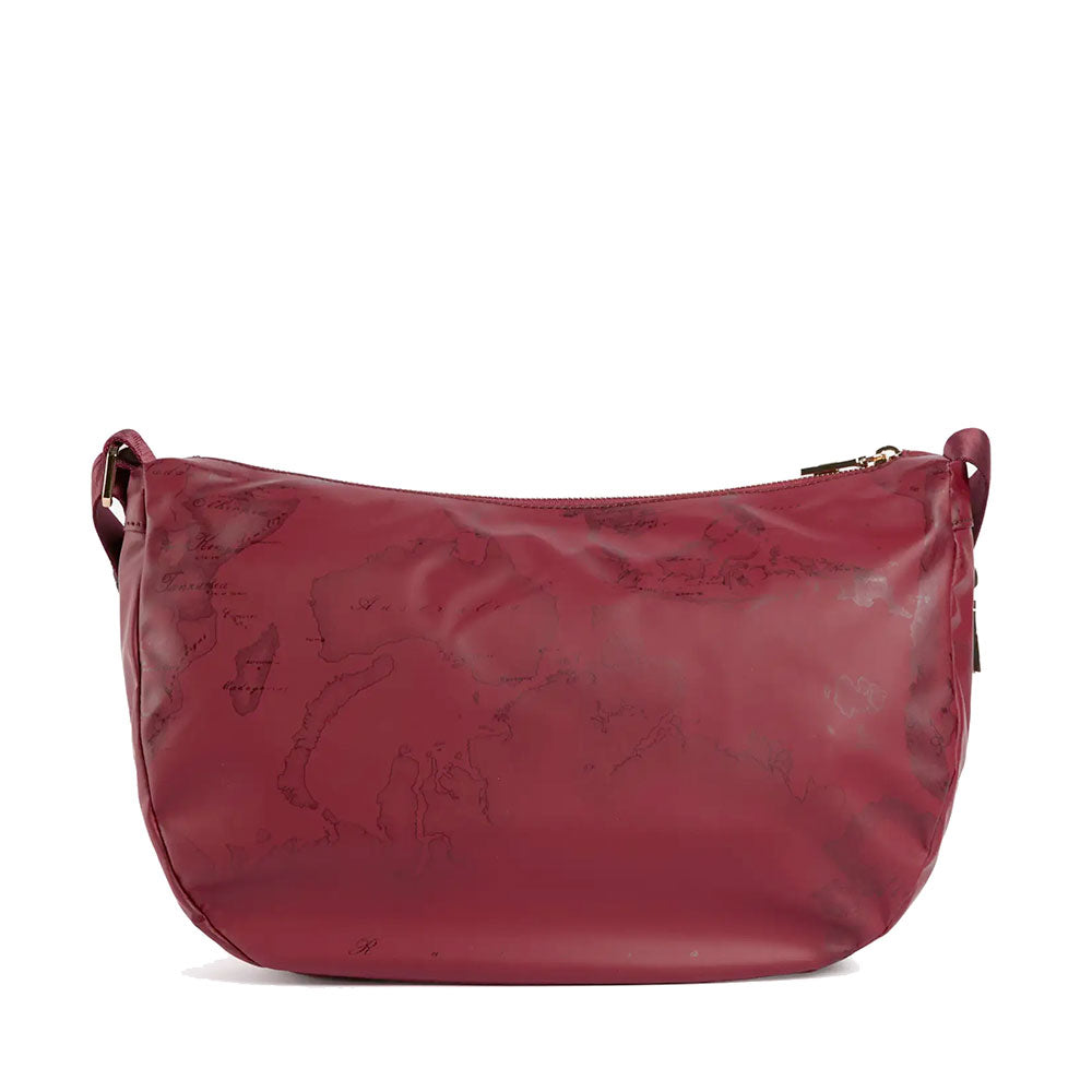 Borsa Donna Mezzaluna a Tracolla 1A Classe Alviero Martini linea Soft Color in Tessuto Soft Rosso Borgogna LG56