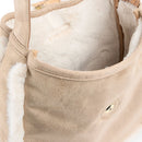 Borsa Donna a Spalla 1A Classe Alviero Martini linea Chalet Chic in Tessuto Scamosciato e Eco Pelliccia Beige LG89