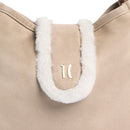 Borsa Donna a Spalla 1A Classe Alviero Martini linea Chalet Chic in Tessuto Scamosciato e Eco Pelliccia Beige LG89