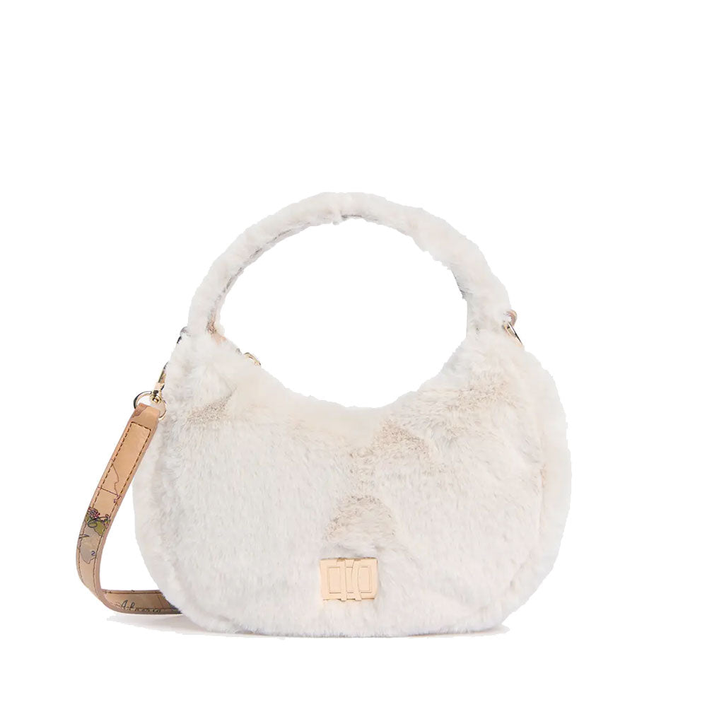 Mini Borsa a Mano 1A Classe Alviero Martini linea Chalet Chic in Eco Pelliccia Beige LG90