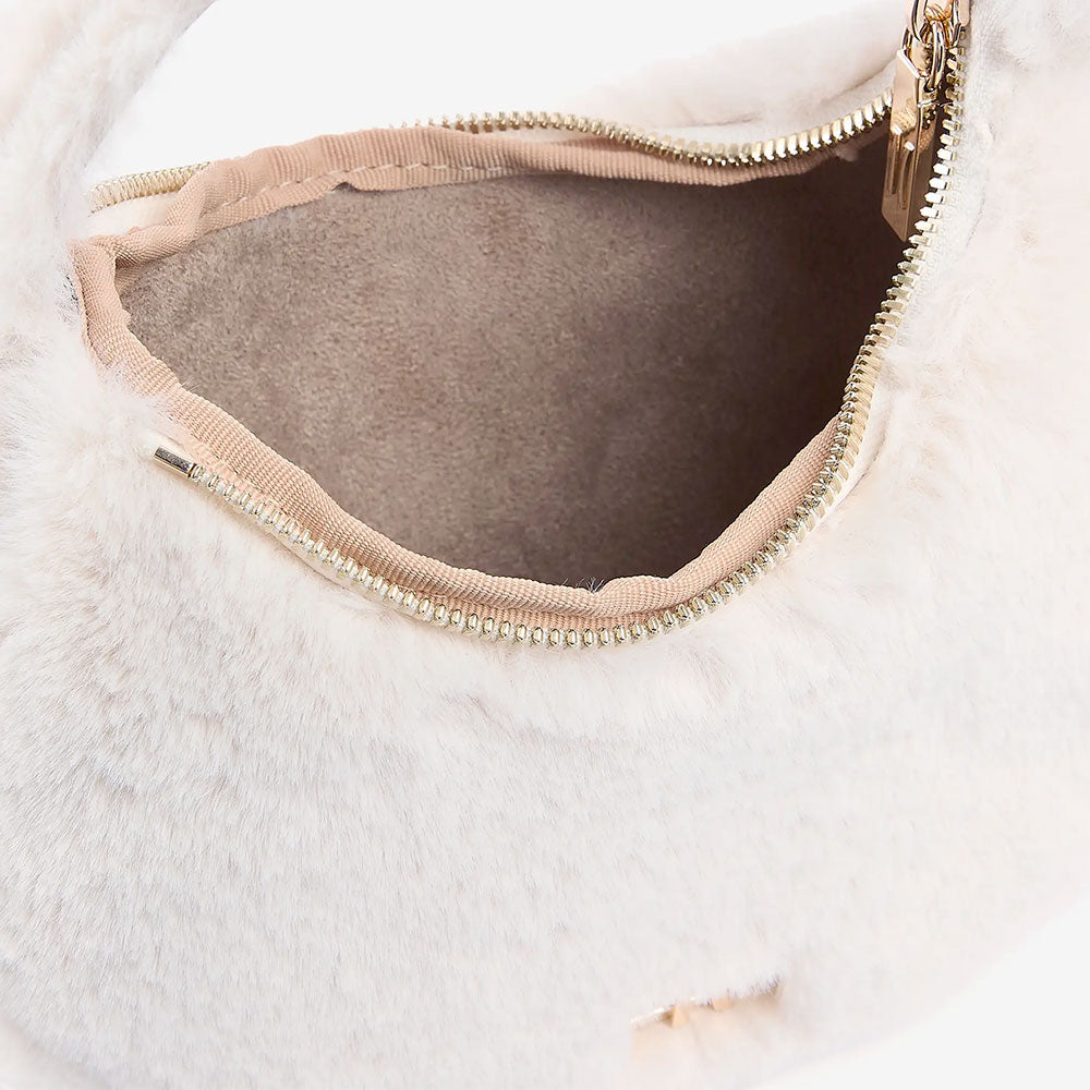 Mini Borsa a Mano 1A Classe Alviero Martini linea Chalet Chic in Eco Pelliccia Beige LG90