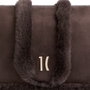 Borsa Donna Sottospalla 1A Classe Alviero Martini linea Chalet Chic in Tessuto Scamosciato e Eco Pelliccia Testa di Moro LG91