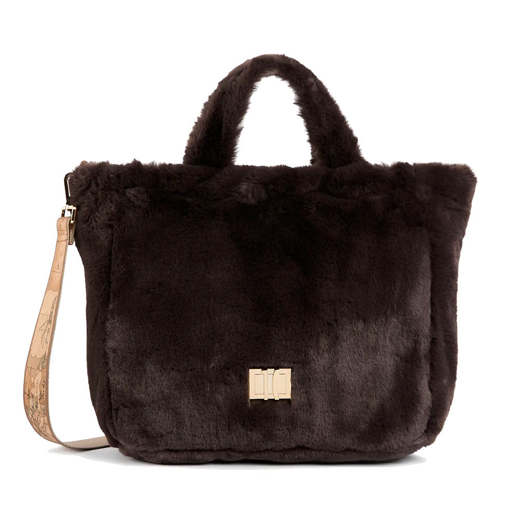 Borsa Donna a Mano 1A Classe Alviero Martini linea Chalet Chic in Eco Pelliccia Testa di Moro LG92