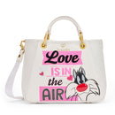 BRACCIALINI Damen Handtasche Amy Looney Tunes Weiß Sylvester Print