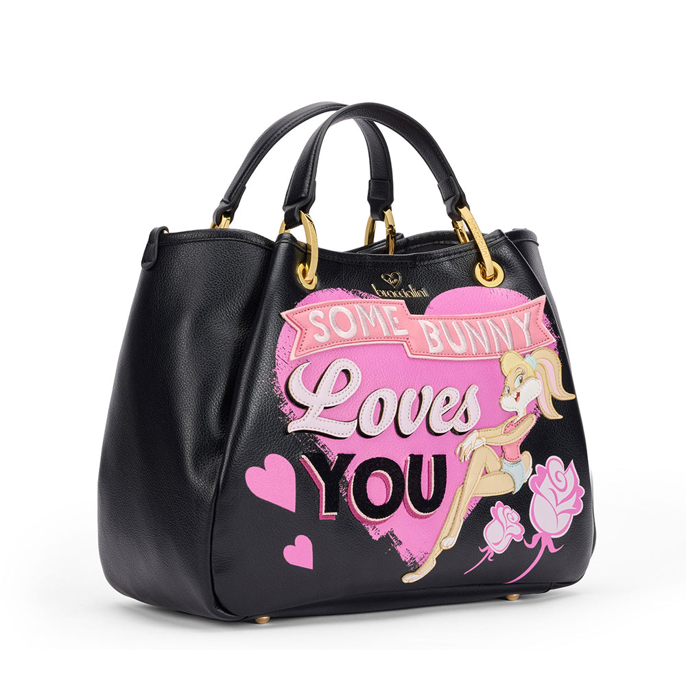 BRACCIALINI Damen Handtasche Amy Looney Tunes Schwarz Lola Bunny Print