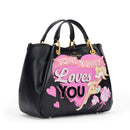 BRACCIALINI Damen Handtasche Amy Looney Tunes Schwarz Lola Bunny Print