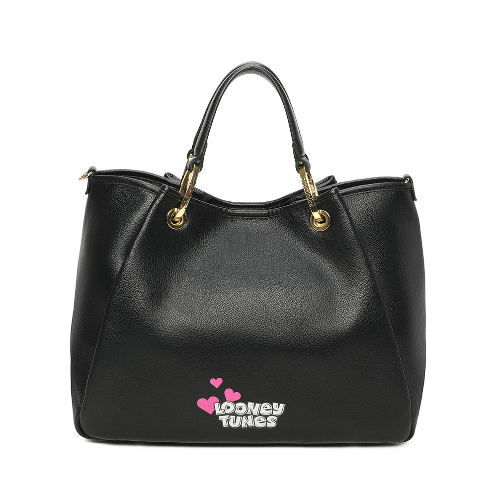 BRACCIALINI Damen Handtasche Amy Looney Tunes Schwarz Lola Bunny Print