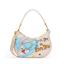 Borsa Donna a Spalla BRACCIALINI linea Amy Looney Tunes Beige stampa Bugs Bunny