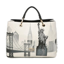 BRACCIALINI Große Damenhandtasche mit Bugs and Lola Bunny Print, Weiß, Postcards LT Line