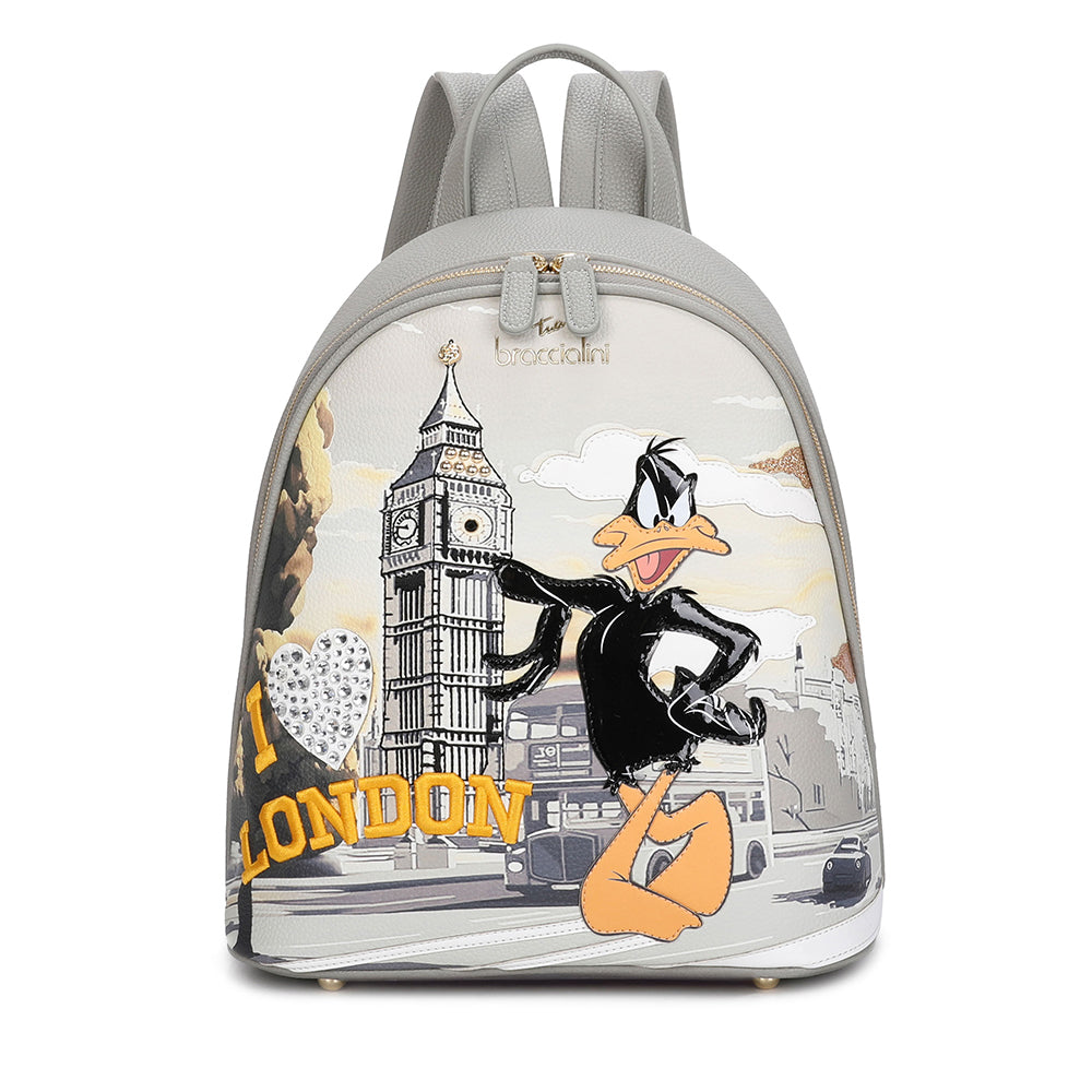 Zaino Donna BRACCIALINI linea Cartoline LT Grigio stampa Daffy Duck
