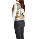 BRACCIALINI Damen-Rucksack mit Cartoline LT Grey Line und Daffy Duck Print