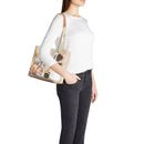 BRACCIALINI Damen-Einkaufstasche Cartoline LT Brown Line mit Taz-Aufdruck