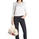 BRACCIALINI Damenhandtasche Cartoline LT Linie Elfenbein Porky und Petunia Druck