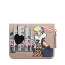 BRACCIALINI Damen-Geldbörse mit Knopf, Cartoline LT Beige Line, Lola Bunny Print