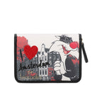 BRACCIALINI Damen Geldbörse mit Knopf, Cartoline LT Line, Schwarz, Silvestro Print