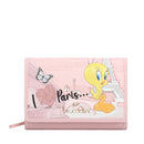 BRACCIALINI Damen-Geldbörse, mittelgroß, mit Knopf, Cartoline LT Pink, Tweety-Print