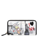 BRACCIALINI Damen-Geldbörse mit Rundum-Reißverschluss und Bugs- und Lola-Bunny-Print