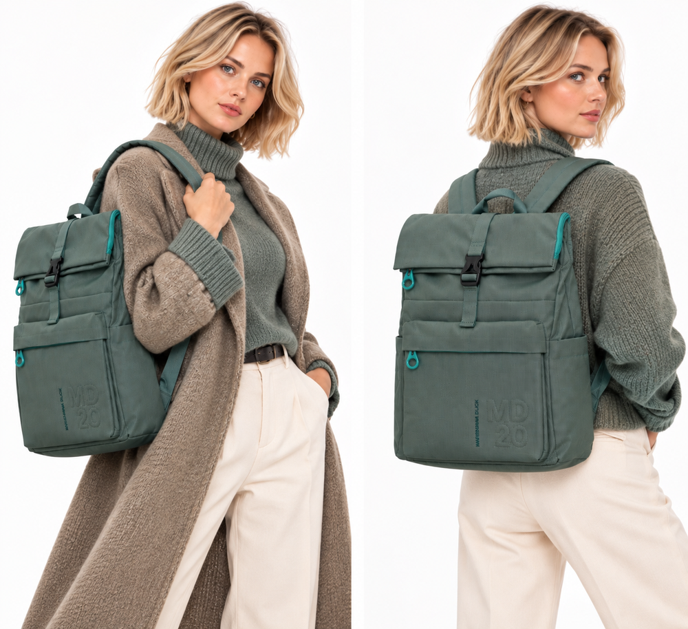 Zaino Unisex Porta Pc 17" MANDARINA DUCK linea MD20 in Tessuto Emerald