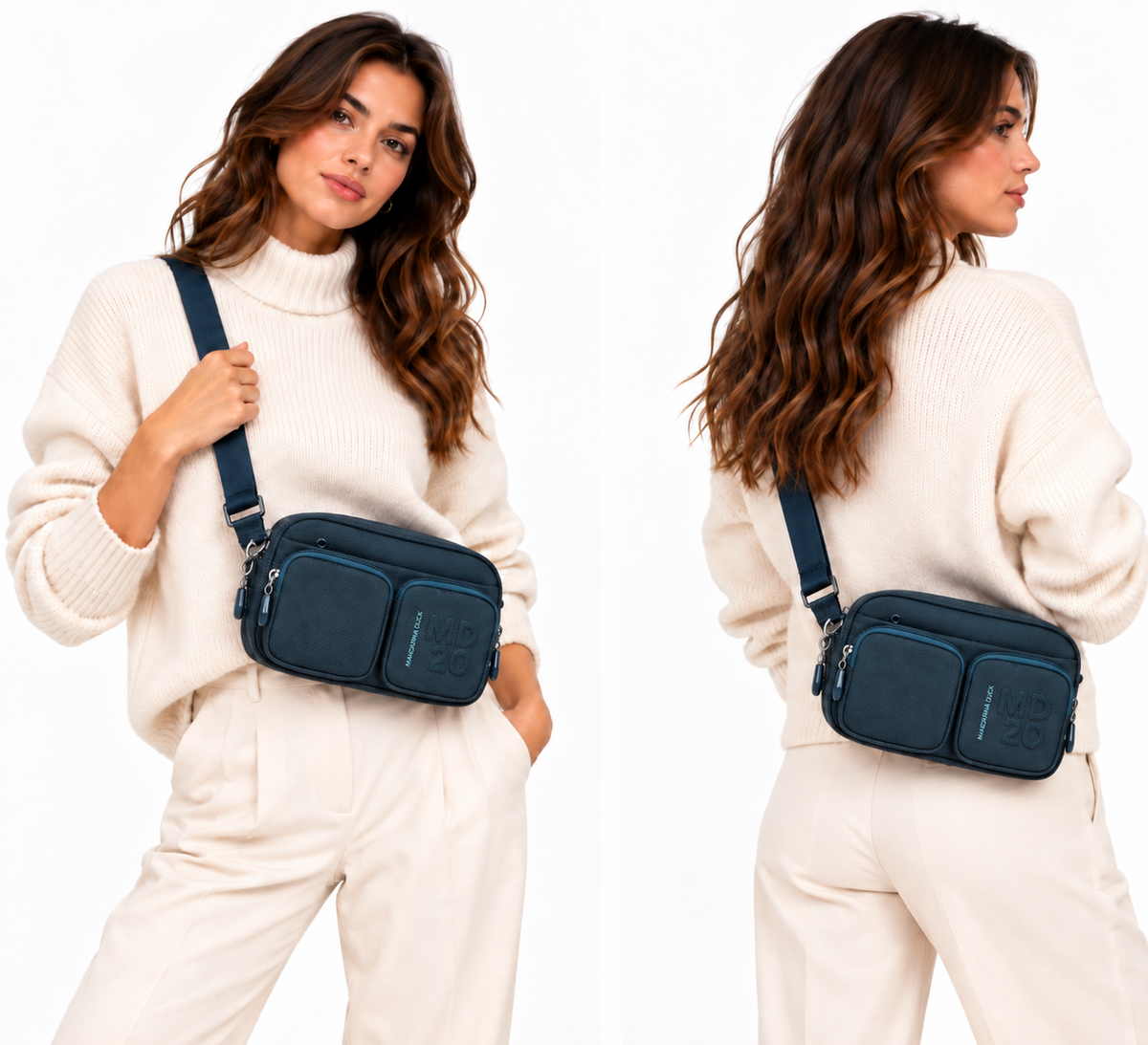 Camera Bag Small Donna MANDARINA DUCK linea MD20 in Tessuto Starry Night