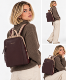 Damen-Rucksack PIQUADRO mit Laptopfach aus Leder in Bordeaux-Rosa Modell Circle - CA4576W92