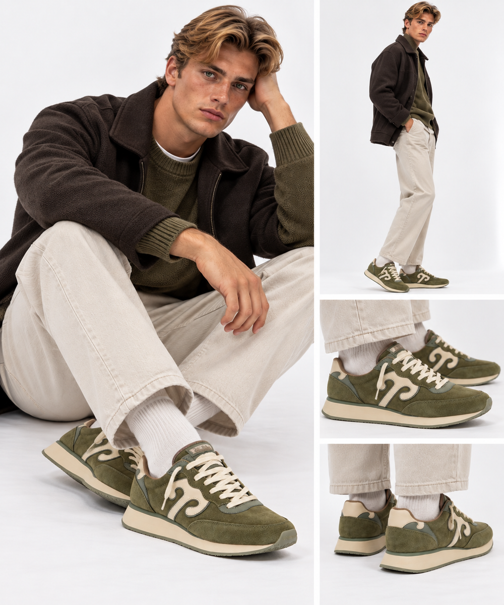 WUSHU RUYI Master All Suede Men's Sneakers MAS18 in Tarmac and Sand Suede