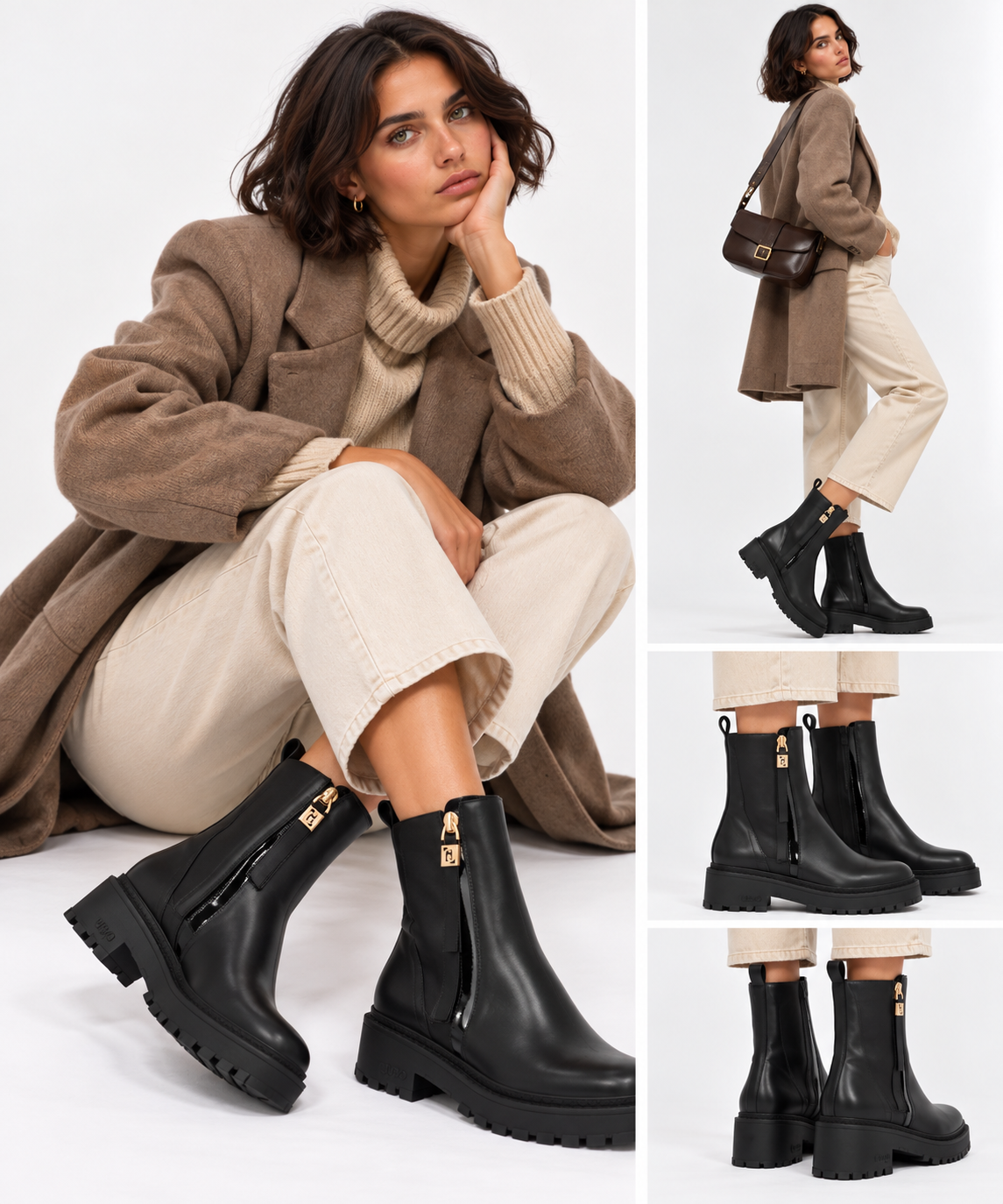 Women's Black Leather Boots LIU JO Rumi 46