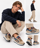 Men's Dark Beige Two-Tone Sneakers SUN68 Jaki 2.0 - Z46122
