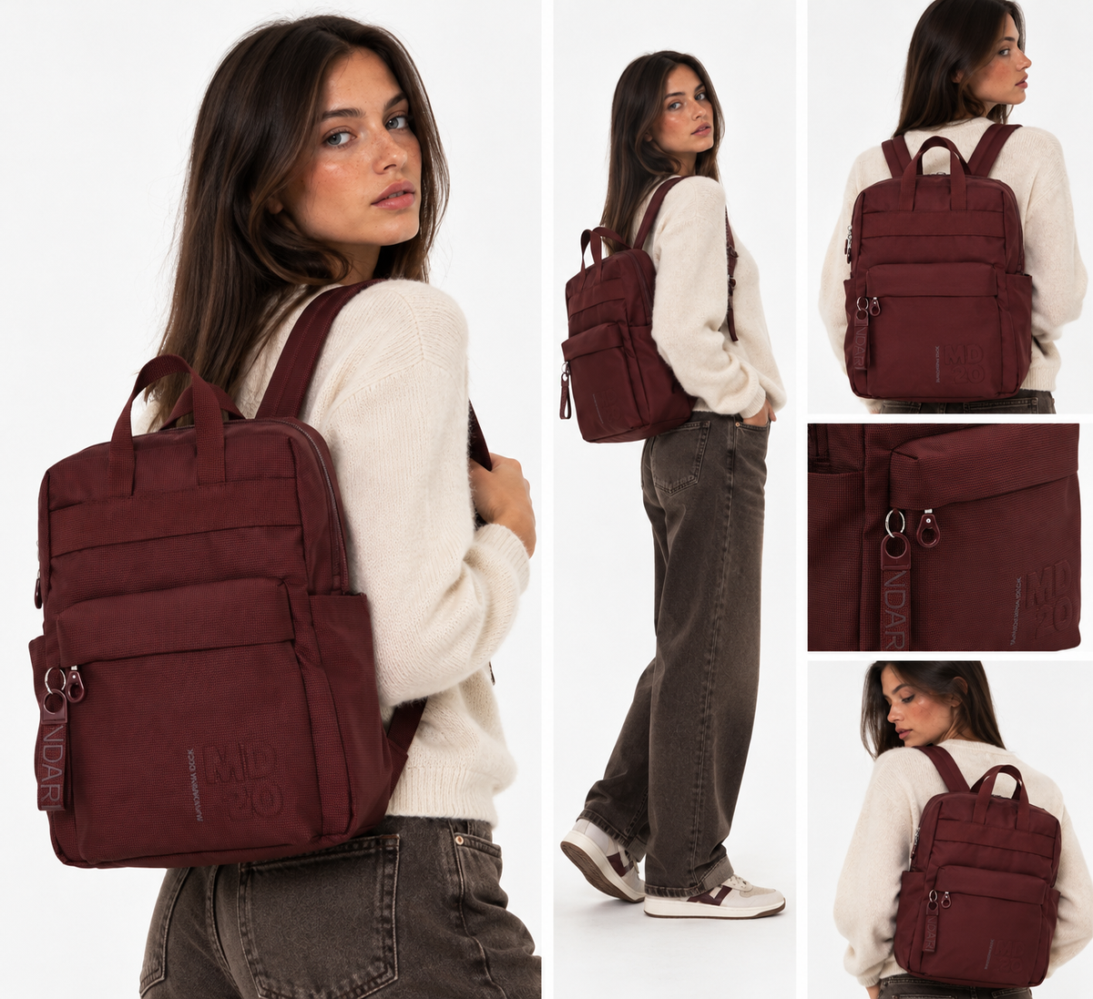 Zaino Donna Mandarina Duck Due Manici in Tessuto Linea MD20 Colore Sin