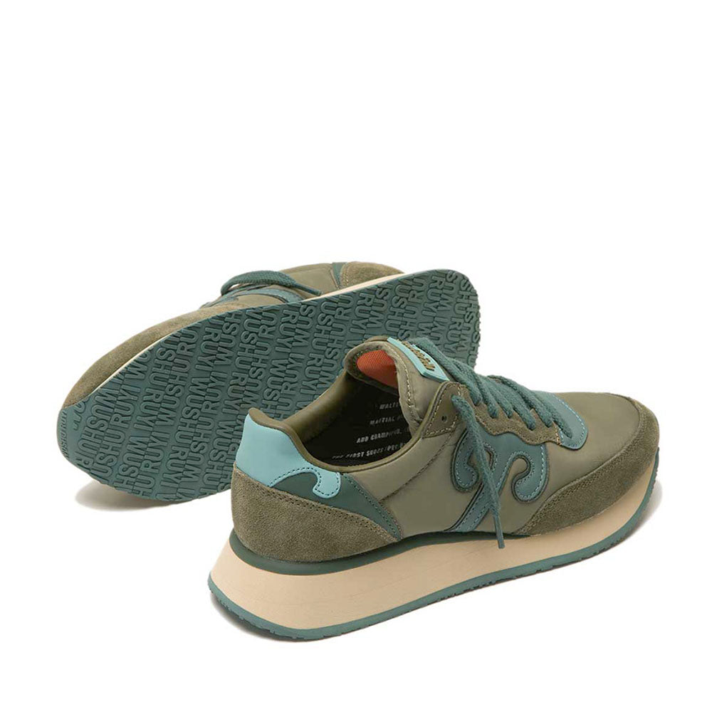Sneakers Donna WUSHU RUYI Master M613 in Suede e Nylon Olivine Oil Green e Oil Blue
