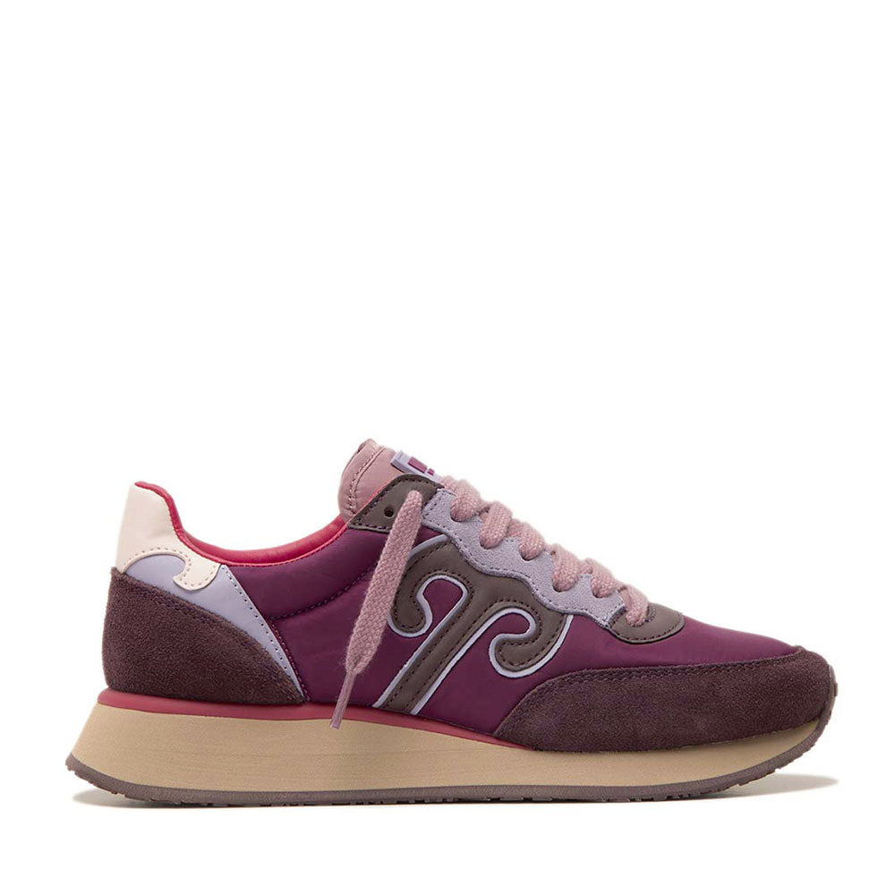 Sneakers Donna WUSHU RUYI Master M617 in Suede e Nylon Bordeaux Lavender Blue e Pink Rose
