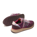 Sneakers Donna WUSHU RUYI Master M617 in Suede e Nylon Bordeaux Lavender Blue e Pink Rose