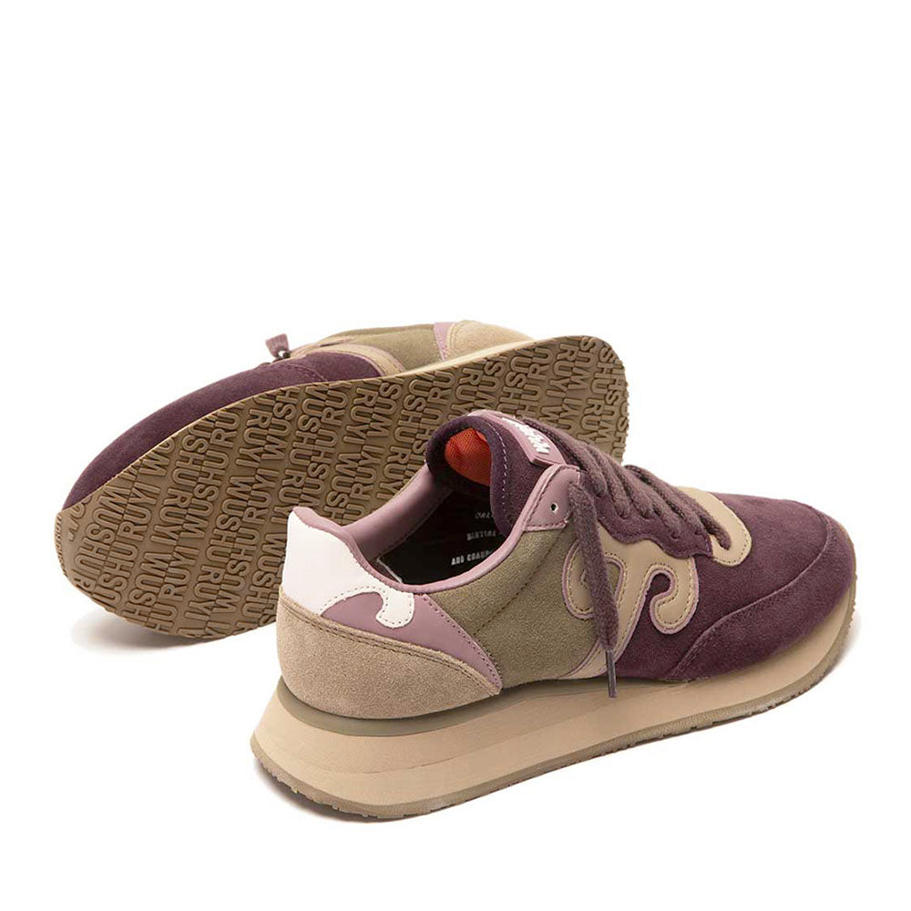Sneakers Donna WUSHU RUYI Master All Suede MAS03 in Camoscio Burgundy Mauve e Macchiato Milk