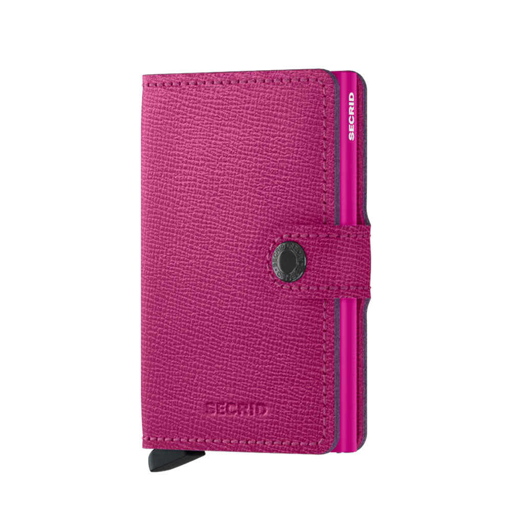 Porta Carte con Clip SECRID linea Miniwallet Crisple in Pelle Fuchsia con RFID