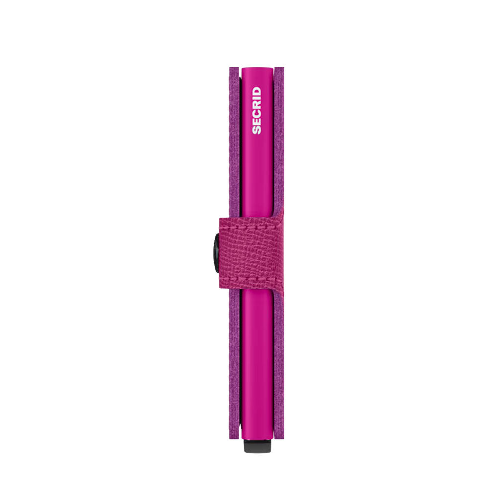 Porta Carte con Clip SECRID linea Miniwallet Crisple in Pelle Fuchsia con RFID