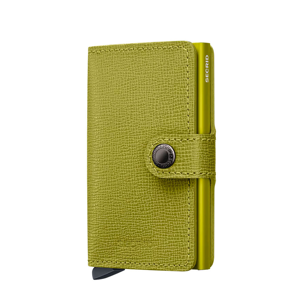Porta Carte con Clip SECRID linea Miniwallet Crisple in Pelle Lime con RFID