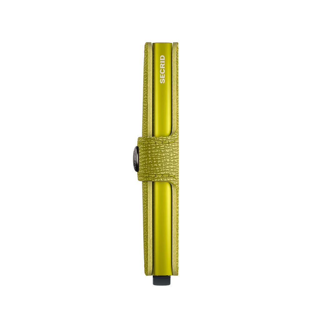 Porta Carte con Clip SECRID linea Miniwallet Crisple in Pelle Lime con RFID