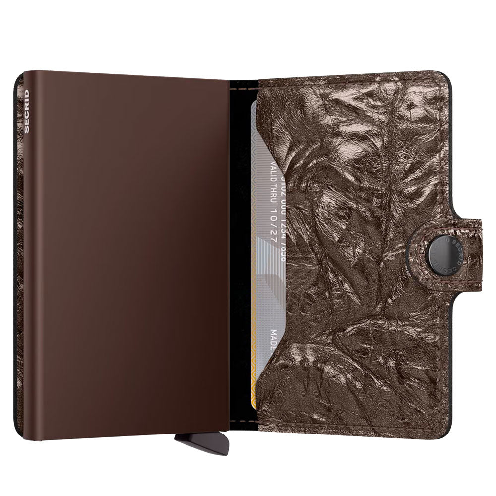 Porta Carte con Clip SECRID linea Miniwallet Crunch in Pelle Bronze con RFID
