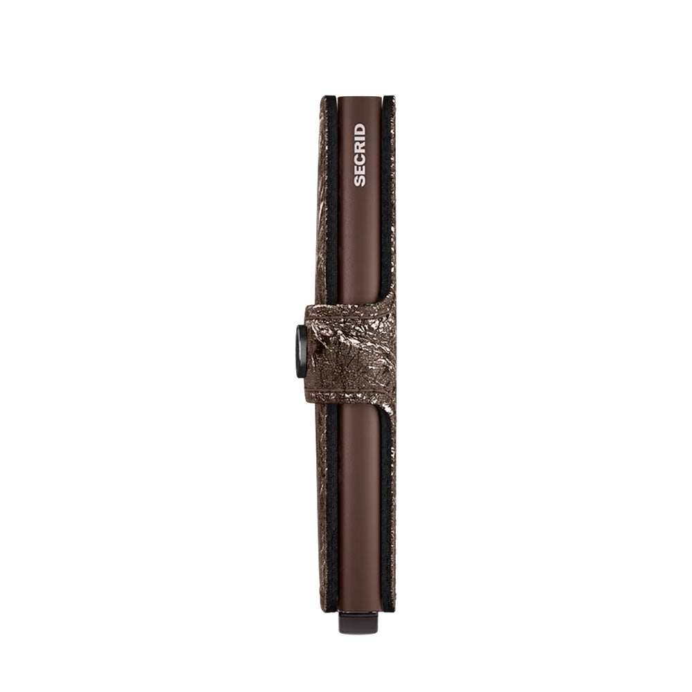 Porta Carte con Clip SECRID linea Miniwallet Crunch in Pelle Bronze con RFID