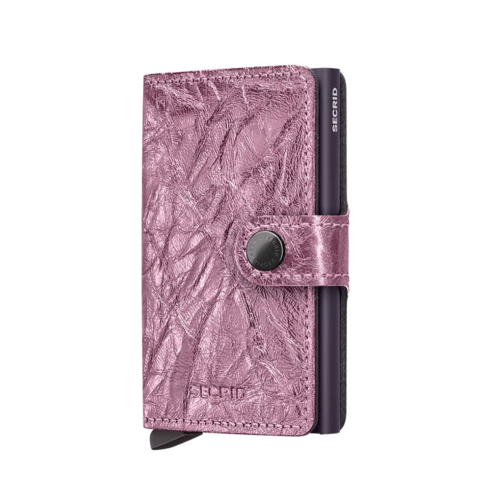 Porta Carte con Clip SECRID linea Miniwallet Crunch in Pelle Pink con RFID
