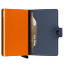 Porta Carte con Clip SECRID linea Miniwallet Matte in Pelle Nightblue e Orange con RFID