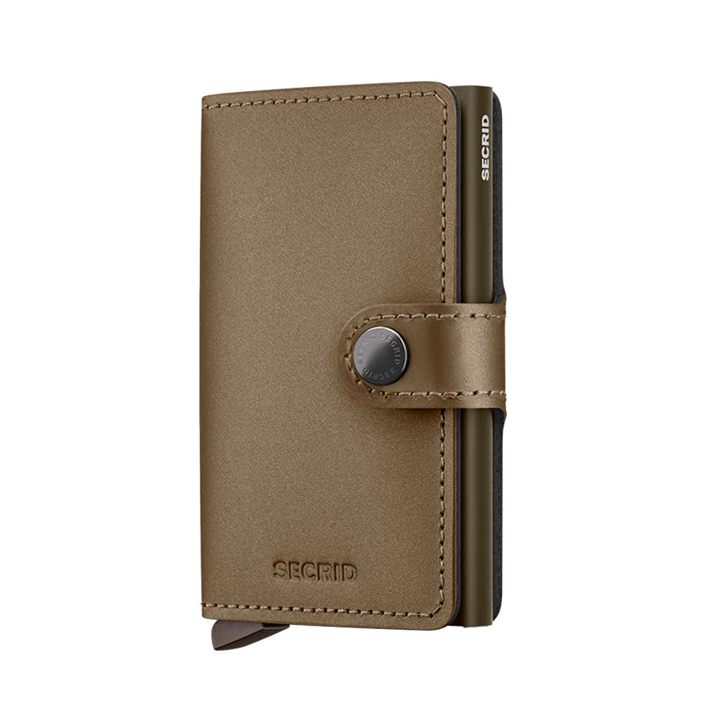 Kartenetui mit Clip SECRID Modell Miniwallet Matte Satin aus Leder in Bronze mit RFID-Schutz