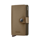 Kartenetui mit Clip SECRID Modell Miniwallet Matte Satin aus Leder in Bronze mit RFID-Schutz