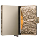 Card Holder with Clip SECRID Miniwallet Crunch in Gold Leather with RFID