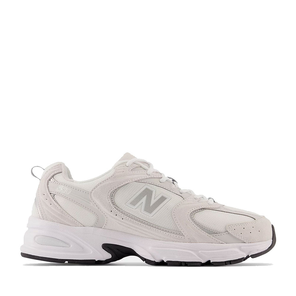 Scarpe Running NEW BALANCE Sneakers 530 in Pelle e Mesh Sea Salt Grey Matter e White