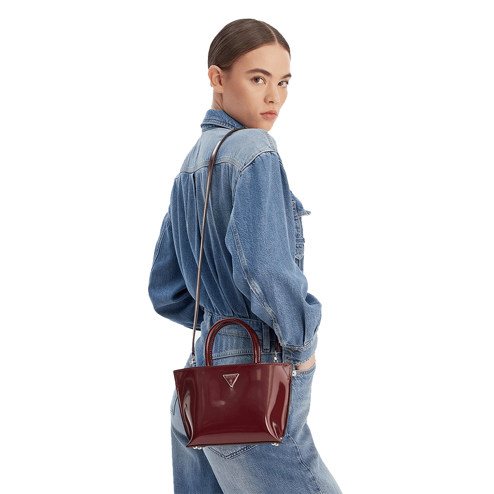 Borsa Donna Mini a Mano GUESS Linea Arnela colore Burgundy