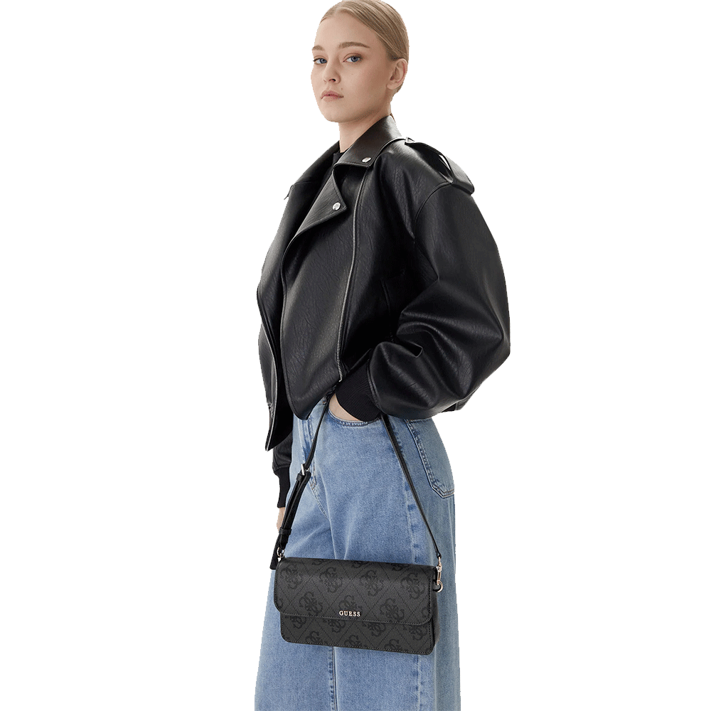 Borsa Donna a Spalla GUESS Linea Sadie colore Coal Logo